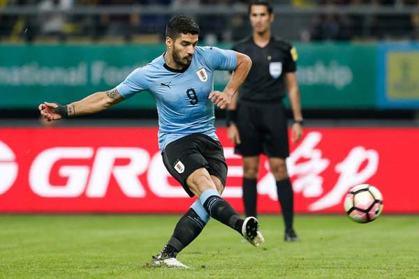 Striker Timnas Uruguay Luis Suarez/Reuters
