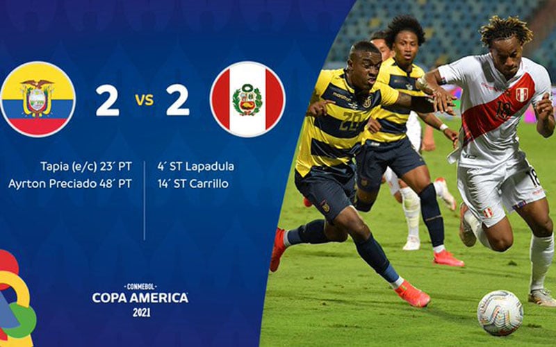 Hasil Copa America Ekuador vs Peru 2-2./Twitter@Copa America