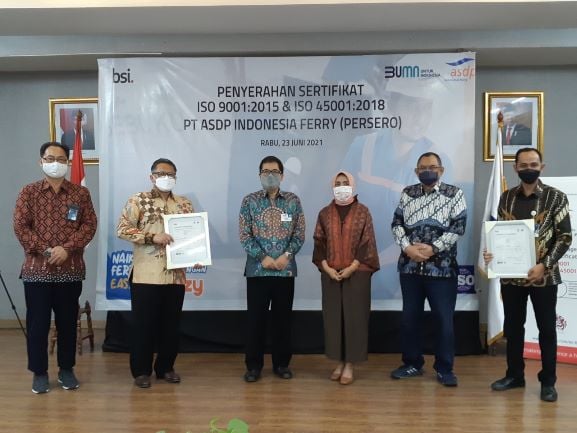  ASDP Raih Sertifikasi British Standard Institution