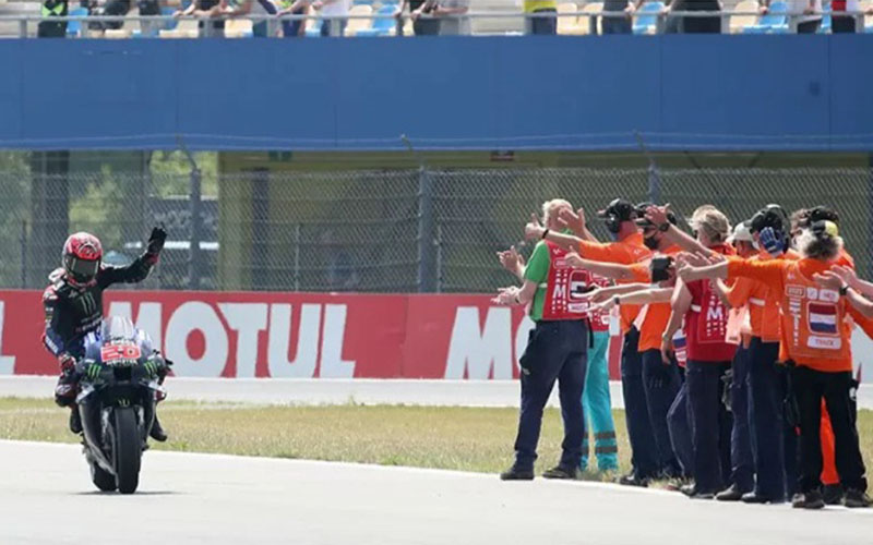  MotoGP : Rossi Kecelakaan, Quartararo Juara GP Belanda di Assen