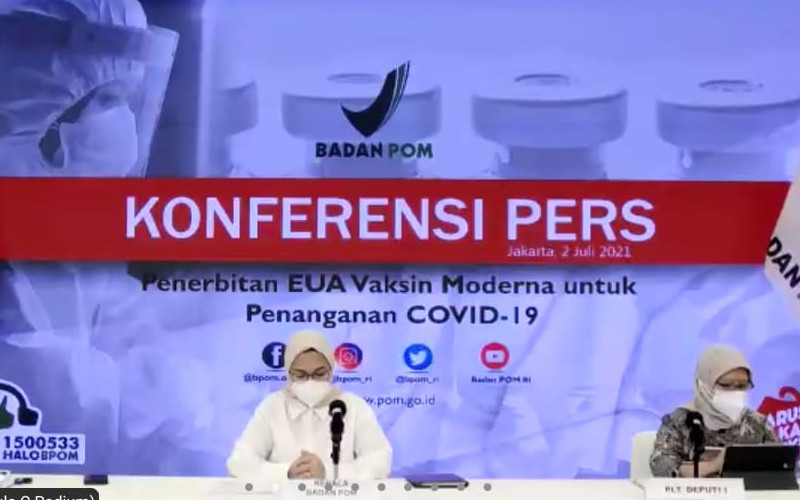  BPOM Resmikan EUA Vaksin Covid-19 Moderna di Indonesia