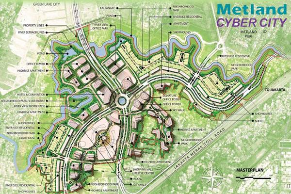 Peta proyek pengembangan Metland Cyber City/Ilustrasi-www.kaylerealty.com