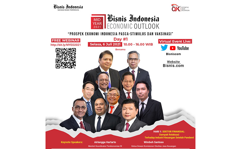 Ketua Dewan Komisioner Otoritas Jasa Keuangan (OJK) Wimboh Santoso menjadi pembicara kunci dalam outlook industri jasa keuangan pada 2021 dalam acara Bisnis Indonesia Economic Outlook bertajuk Prospek Ekonomi Indonesia Pasca Stimulus dan Vaksinasi.