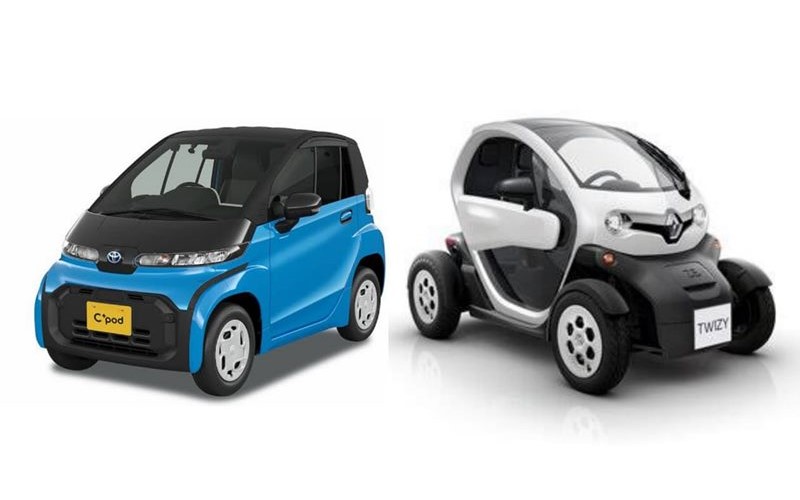 Mobil listrik mungil Toyota C+Pod versus Renault Twizy. /Bisnis.com