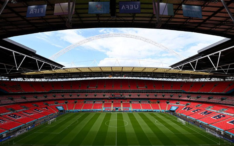 Stadion Wembley di London, Inggris, lokasi pertandingan semifinal dan final Euro 2020./UEFA.com