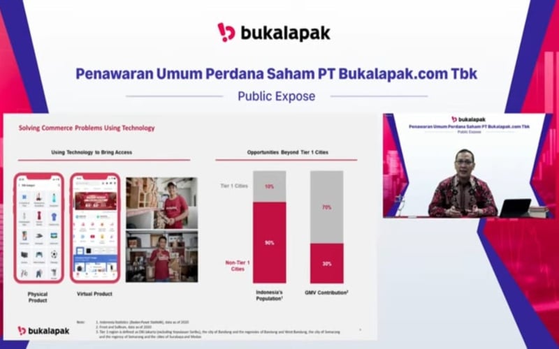  Bakal IPO dengan Harga Penawaran Rp750, Saham Bukalapak (BUKA) Dinilai Masih Murah