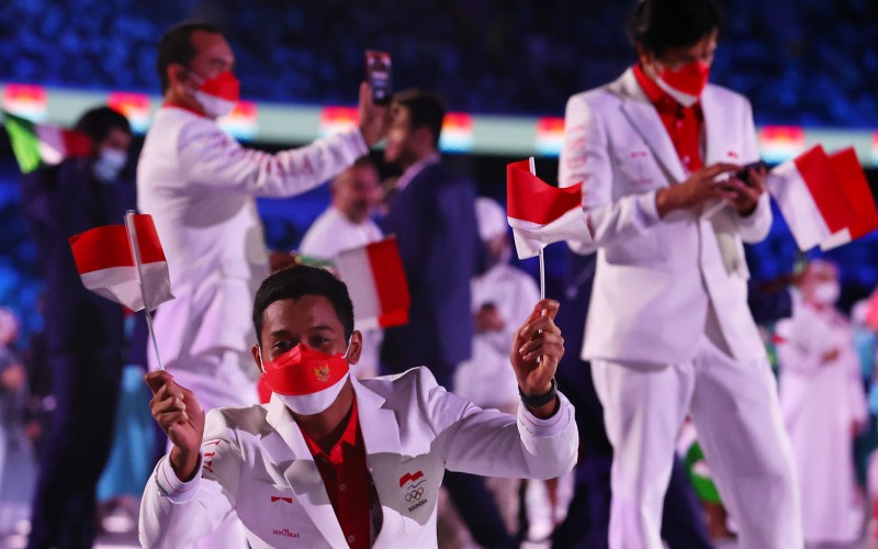  Begini Tampilan Kontingen Indonesia di Pembukaan Olimpiade Tokyo
