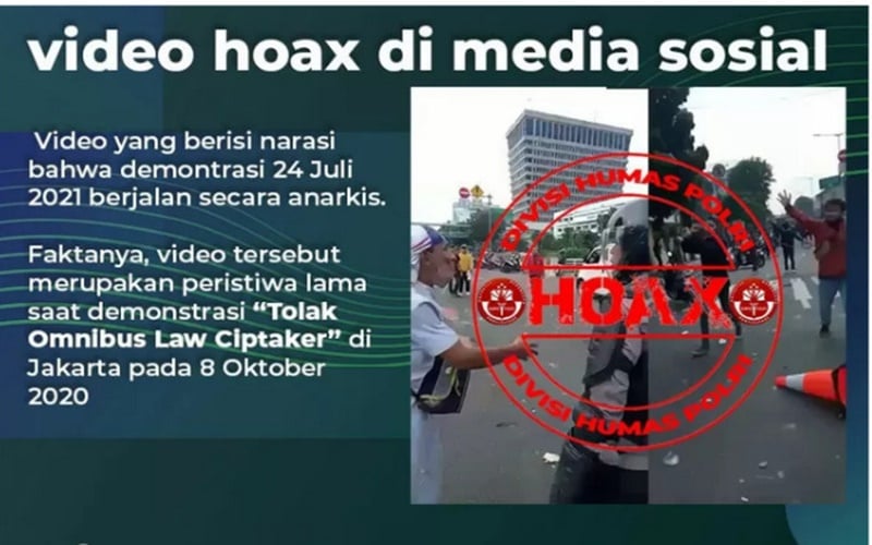  Polisi : Video Demo Rusuh Hari Ini Hoaks