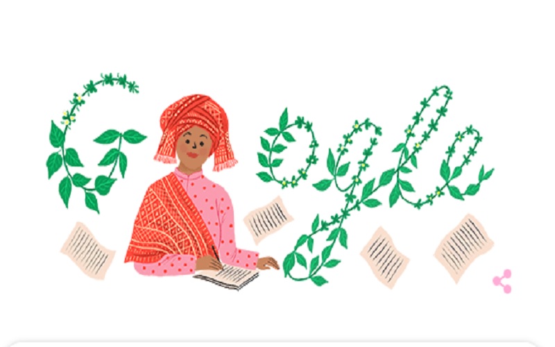 Google Doodle menampilkan ilustrasi penulis Sariamin Ismail./Istimewa