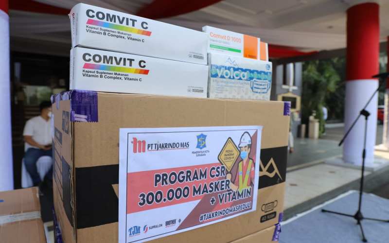  Masker & Vitamin Sumbangan Industri Bakal Disalurkan untuk Nakes & Relawan Surabaya
