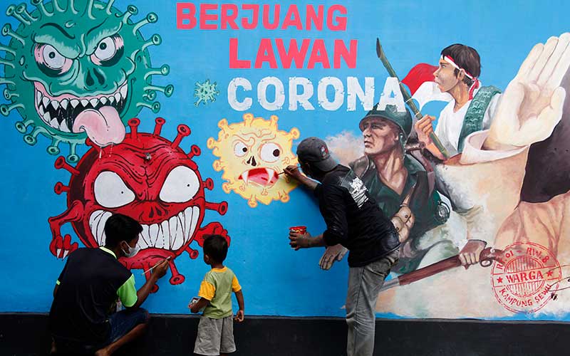  Mural Bertema Berjuang Lawan Corona di Solo