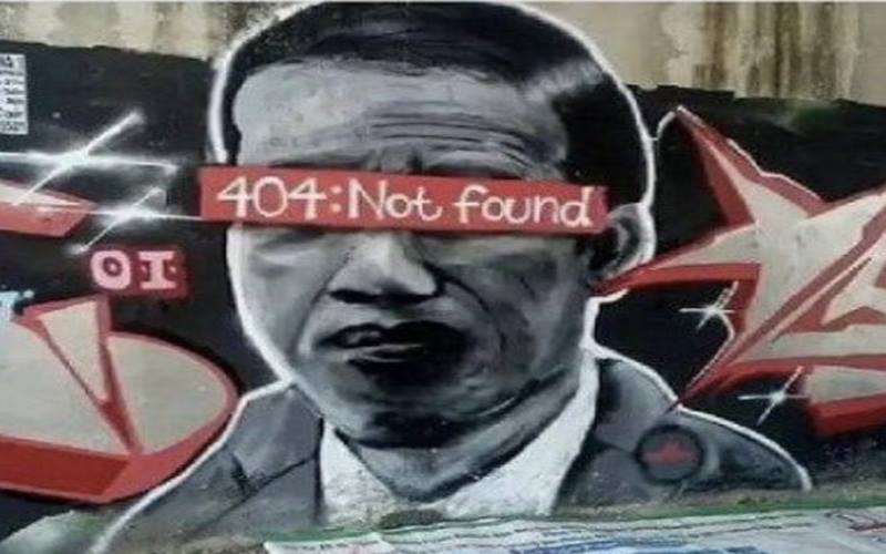 Publik dibuat heboh dengan adanya mural mirip wajah Jokowi di kawasan Batuceper, Kota Tangerang, Banten. Tidak lama setelah itu, aparat menghapus mural tersebut./Istimewa