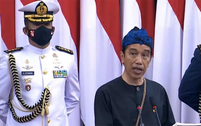  Jokowi Bacakan RAPBN 2022, Defisit Anggaran Ditetapkan Sebesar Rp868 Triliun
