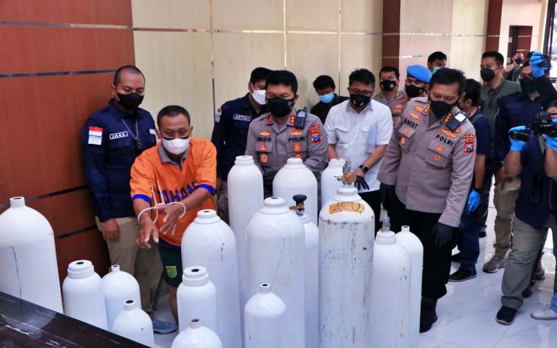  Pembuat Tabung Oksigen Palsu di Surabaya Ditangkap, Terancam 15 Tahun Penjara