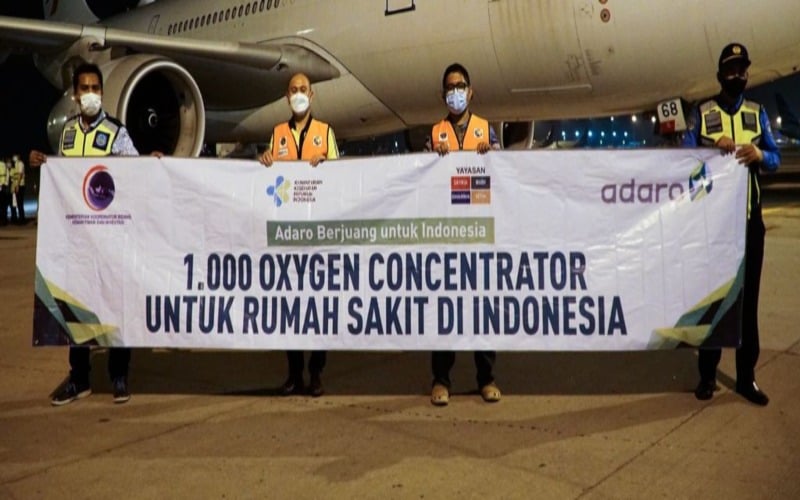  Bantu Penanganan Covid-19, Adaro Sumbangkan 1000 Konsentrator Oksigen