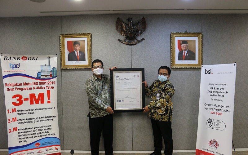  Bank DKI Raih Sertifikasi Sistem Manajemen Mutu ISO 9001:2015