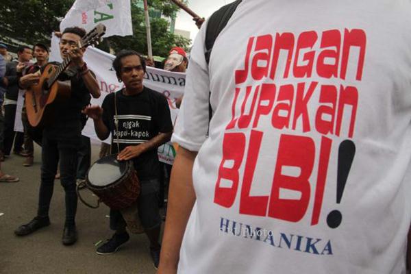 Demo mengingatkan korupsi Bantuan Likuiditas Bank Indonesia (BLBI)./Jibiphoto