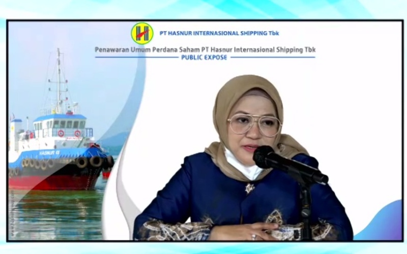 Jayanti Sari, Direktur Utama Hasnur Internasional Shipping memaparkan, perusahaan menargetkan dapat mencatatkan saham di Bursa Efek Indonesia (BEI) pada kuartal III/2021.