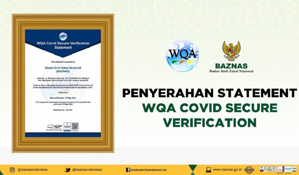  BAZNAS Kembali Raih Sertifikasi Covid Secure