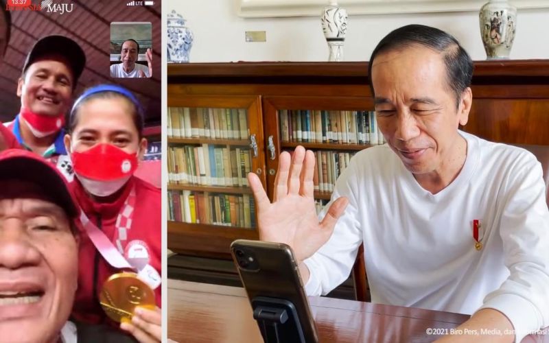  Jokowi Video Call Peraih Medali Emas di Paralimpiade Tokyo: Saya Tunggu di Istana