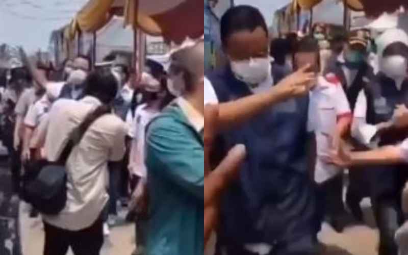  Video Hampir Jatuh ke Got Viral, Anies Baswedan: Kalau Jalan Hati-Hati 