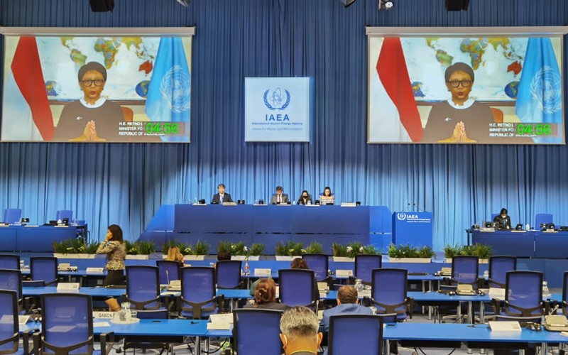 Menteri Luar Negeri Retno Marsudi dalam pertemuan General Conference ke-65 Badan Energi Atom Dunia atau International Atomic Energy Agency (IAEA)./Istimewa