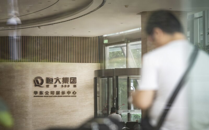 Kantor Evergrande di Beijing, China/Bloomberg