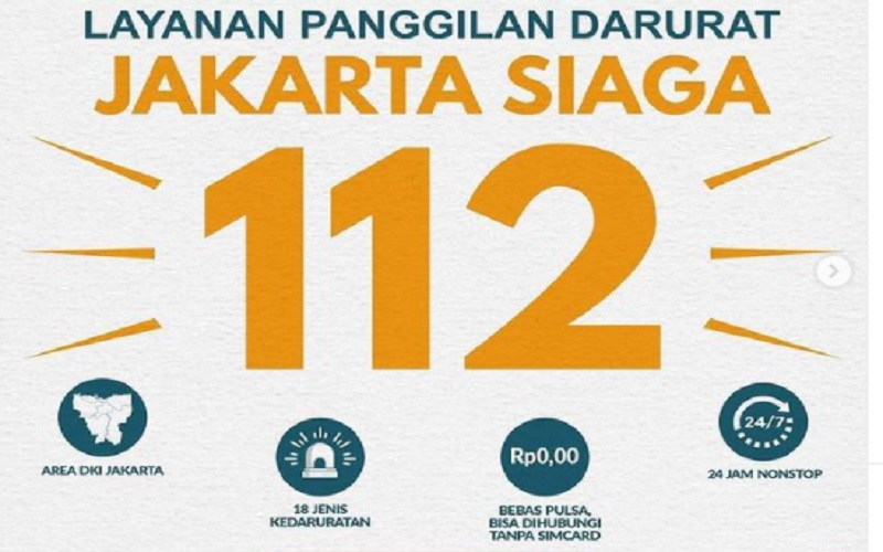 Layanan kegawatdaruratan 112 di Jakarta./Instagram @dkijakarta