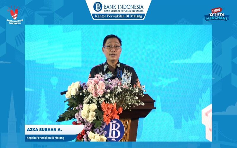 Kepala Perwakilan Bank Indonesia Malang, Azka Subhan Aminurridho, saat membuka talkshow edukasi bertajuk Implementasi Quick Response Indonesia Standard (QRIS) secara hybrid, Sabtu (25/9/2021)./Istimewa