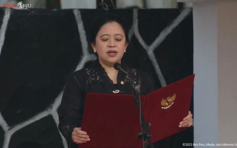Ketua DPR RI Puan Maharani membacakan dan menandatangani Ikrar Kesetiaan Pancasila dalam Upacara Peringatan Hari Kesaktian Pancasila pada Jumat (1/10/2021) - Youtube Sekretariat Presiden