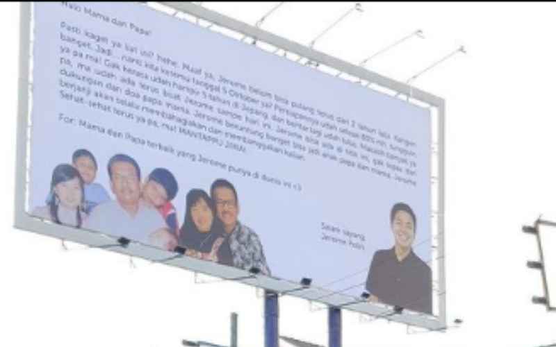 Jerome Polin kirim pesan kepada orang tuanya di Indonesia melalui billboard yang dipasang di Jakarta dan Surabaya/Instagram-Jeromepolin