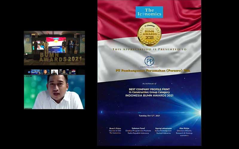  PT PP (Persero) Tbk. Terima Penghargaan Dalam Ajang 3rd BUMN Corporate Brand Awards 2021