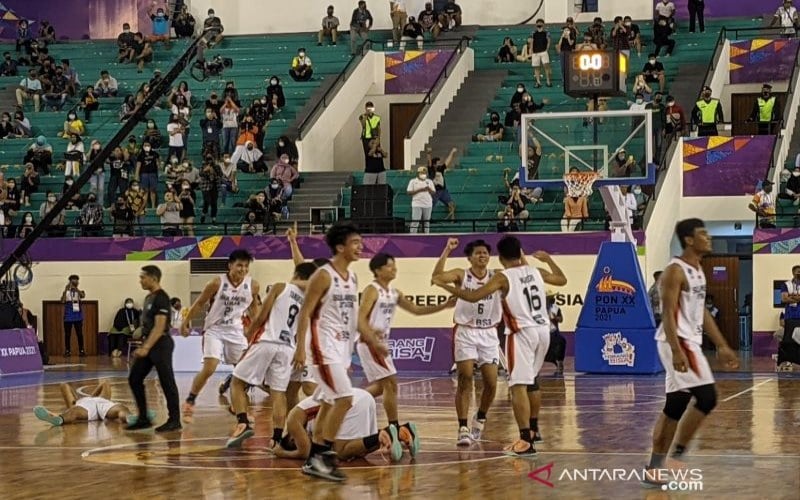 Cetak Sejarah! Tim Basket Putra Sulut Tembus Final PON Papua 2021