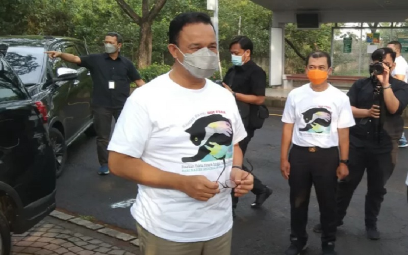 Gubernur DKI Jakarta Anies Baswedan ketika menghadiri peringatan Hari Rabies Sedunia di Ancol, Jakarta, Selasa (28/9/2021)/Antara