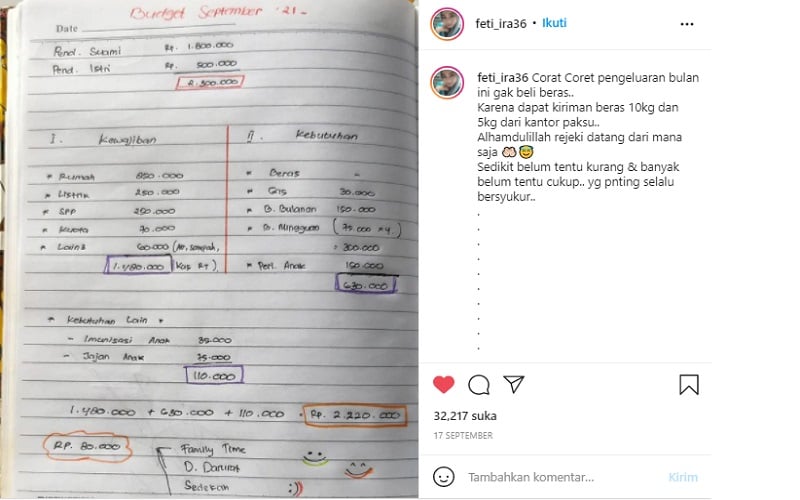  Viral! Ibu Rumah Tangga Atur Cash Flow Rp2,3 Juta/Bulan