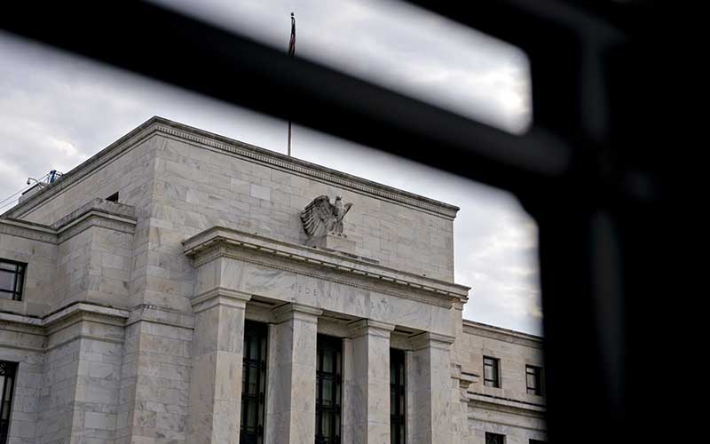 Gedung bank central Amerika Serikat atau The Federal Reserve di Washington, Amerika Serikat, Rabu (31/7/2019). Bloomberg/Andrew Harrer