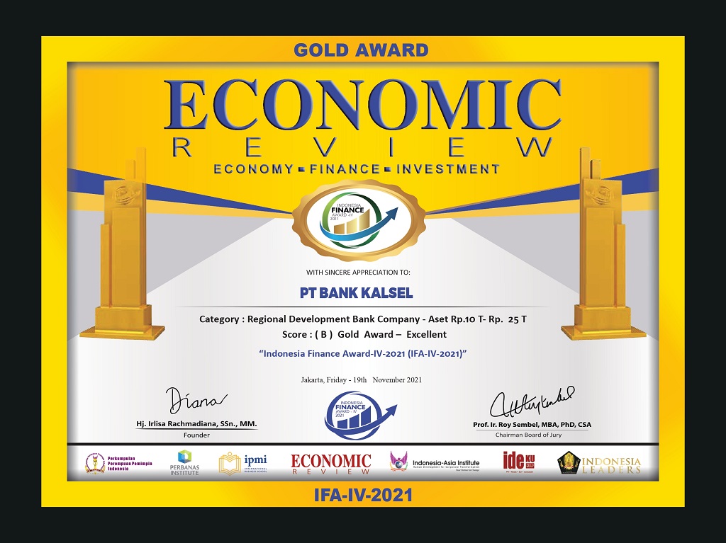 Bank Kalsel Raih Indonesia Finance Award