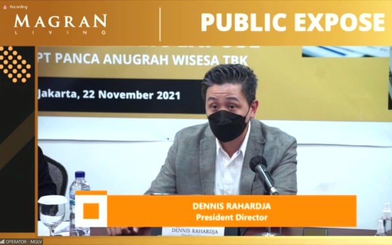 Direktur Utama PT Panca Anugrah Wisesa Tbk. (MGLV) dalam paparan publik, Senin (22/11/2021).