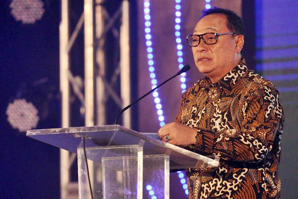 Direktur Utama PT Bank Tabungan Negara (Persero) Tbk Maryono menyampaikan sambutan saat peluncuran logo HUT ke-69 Bank BTN, di Jakarta, Jumat (4/1/2019)./Bisnis-Dedi Gunawan