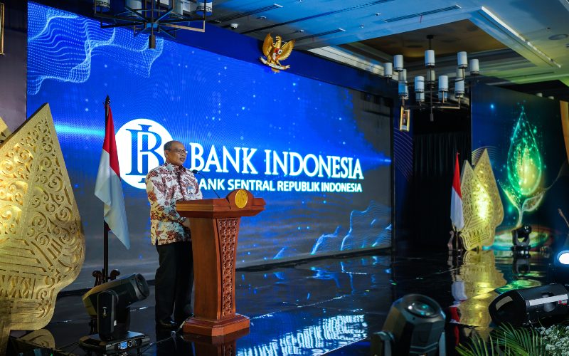 Kepala Perwakilan Bank Indonesia Provinsi Jawa Tengah Pribadi Santoso menyampaikan paparan pada acara Pertemuan Tahunan Bank Indonesia (PTBI) Jateng, Rabu (24/11/2021).