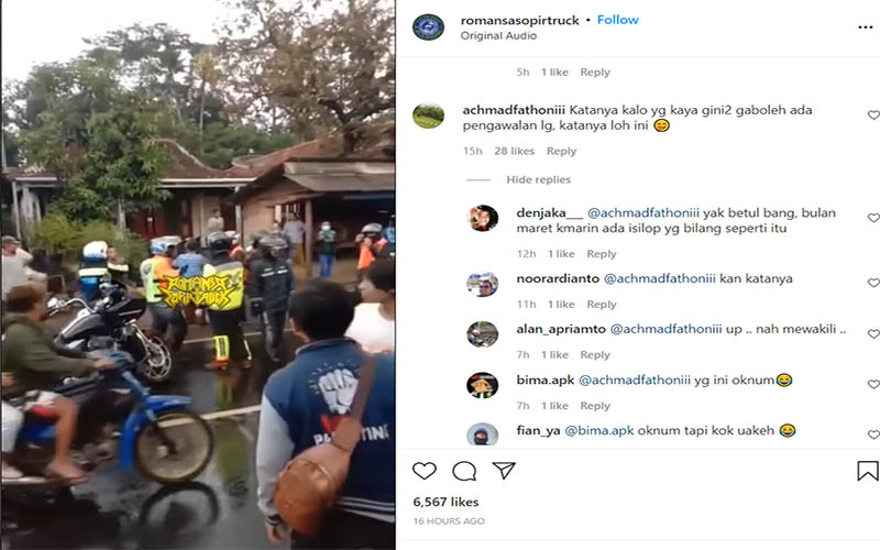  Viral, Video Rombongan Pengendara Moge Ribut dengan Sopir Truk di Batang