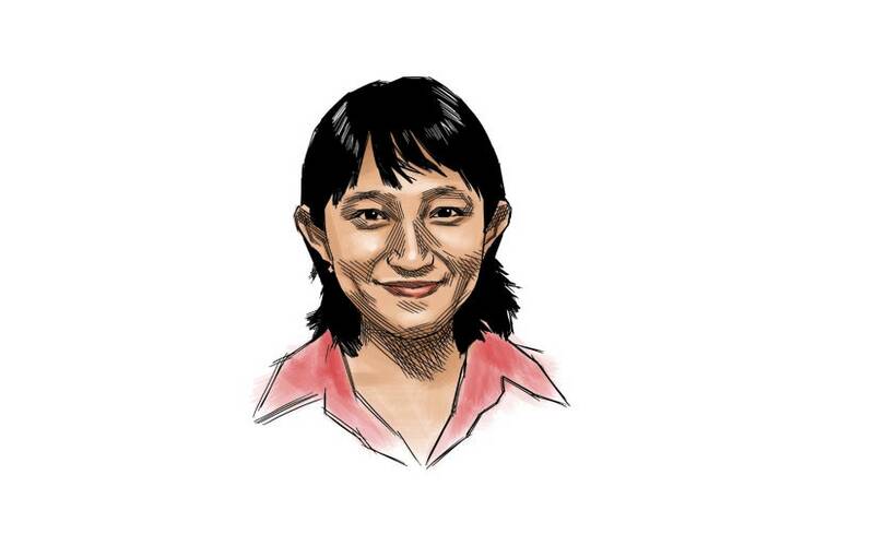 Sketsa wajah wartawan senior Bisnis Indonesia Group Linda Teti Silitonga atau akrab dipanggil Kakak Linda/ Bisnis