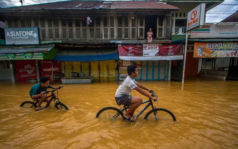  Pusat Kota Kabupaten Hulu Sungai Tengah Kalsel Terendam Banjir