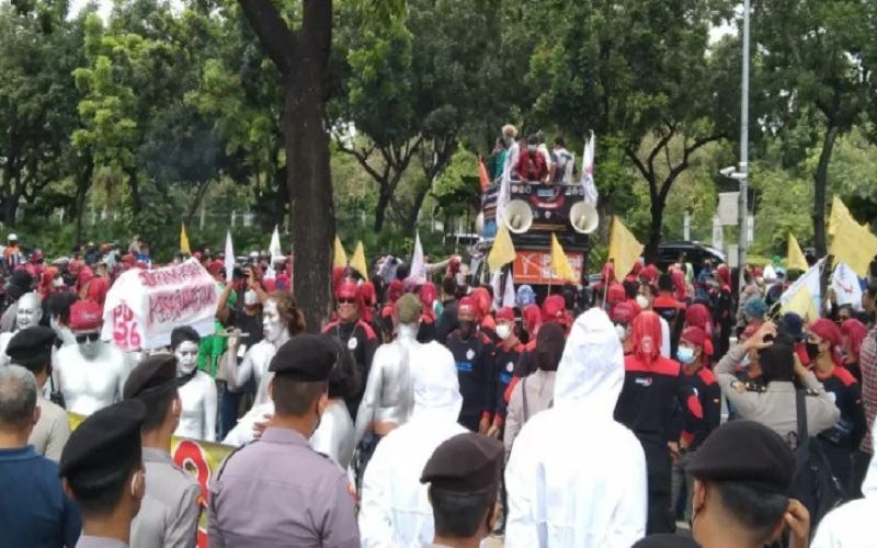 KSPI Kembali Sebut Anies Presiden Saat Demo di Balai Kota DKI