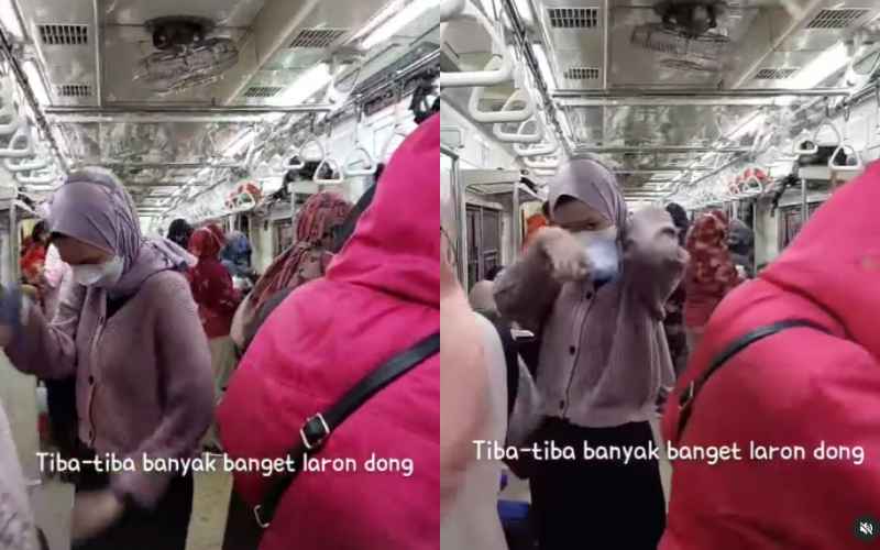  Viral Momen Penumpang KRL Jakarta-Bogor Panik karena Serangan Ribuan Laron 