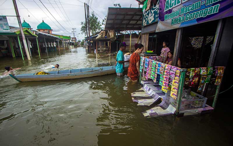  Ratusan Rumah Warga di Kabupaten Banjar Kalsel Terendam Banjir