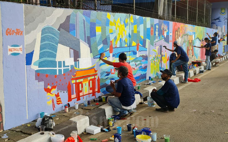  Ratusan Seniman Ikut Lomba Mural di Kota Tangerang