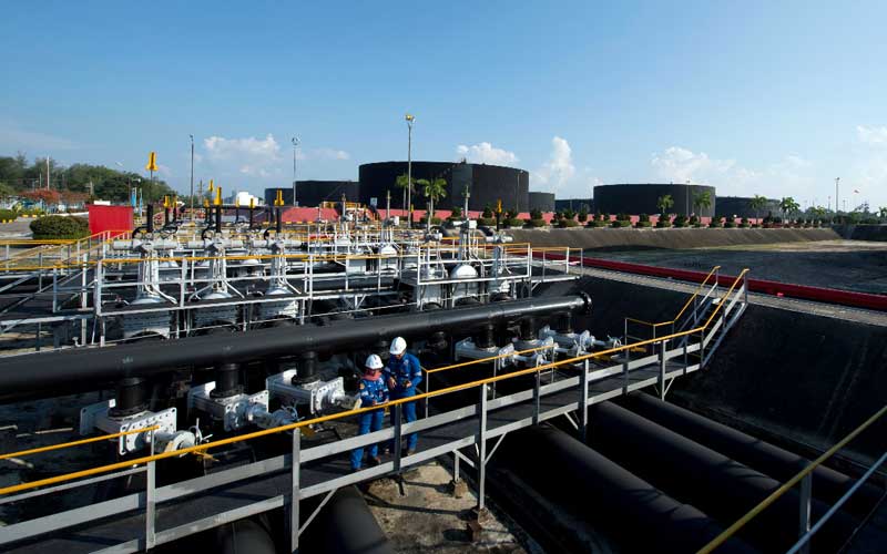 Fasilitas produksi Blok Rokan yang dikelola PT Chevron Pacific Indonesia, Minas, Riau./Dok. SKK Migas