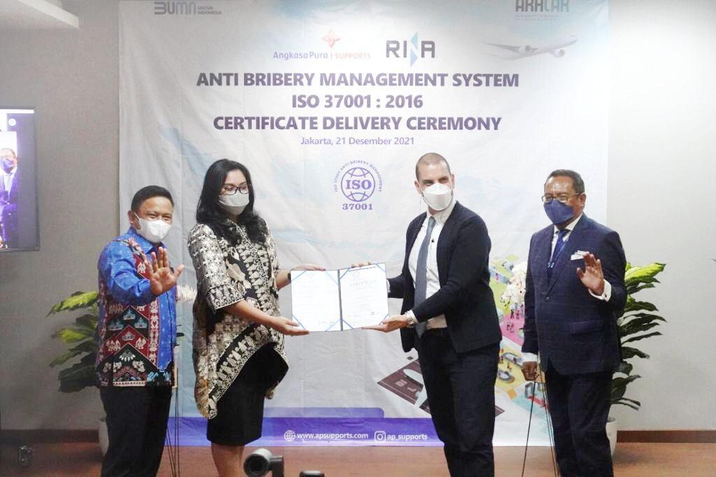  Implementasikan Strategi Nasional Anti Korupsi, PT Angkasa Pura Suport (APS) Raih Sertifikasi ISO 37001:2016 Anti Bribery Management System