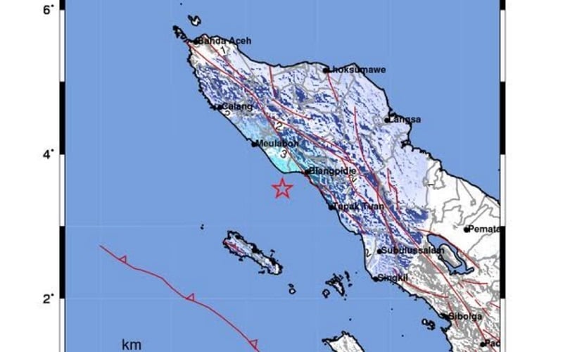  Gempa Magnitudo 4,9 Getarkan Nagan Raya  